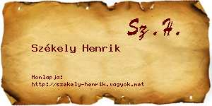 Székely Henrik névjegykártya