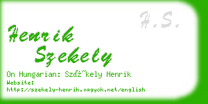 henrik szekely business card